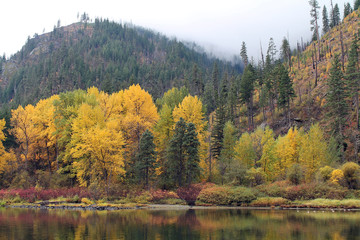 Icicle River in Autumn, Leavenworth, Washington