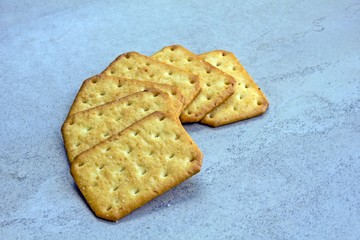 Tasty biscuits isolated on tile surface background - Biscuit Texture Closeup Details
