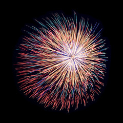 Colorful fireworks isolated on a dark background