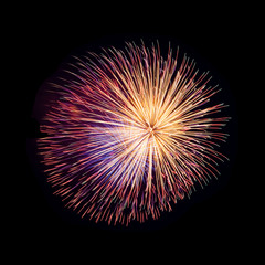 Colorful fireworks isolated on a dark background