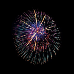 Colorful fireworks isolated on a dark background