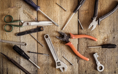 Working tools background with copy space