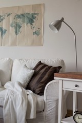 Sunny living room in white