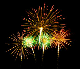 New Year celebration fireworks  - Vibrant color effect