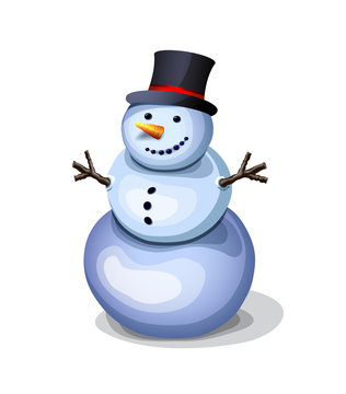 cheerful snowman. pleasant winter decoration