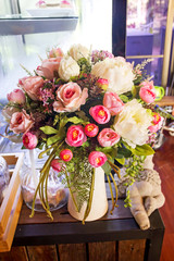 Beautiful fresh pink roses 