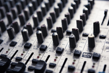 Digital music studio mixer for recording or radio / tv broadcast. 