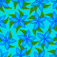 Fototapeta na wymiar Blue floral pattern