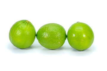 Green lemon lime isolated on white