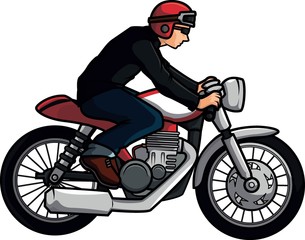 Fototapeta na wymiar Old motorcycle biker