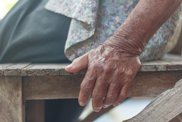 Closeup old hand