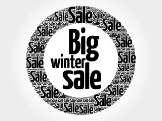 Big winter sale words cloud, business concept background