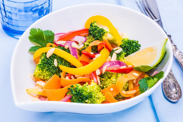 Vegetable plate. Healthy dieting food concept.