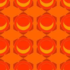 Red lotus geometric seamless pattern