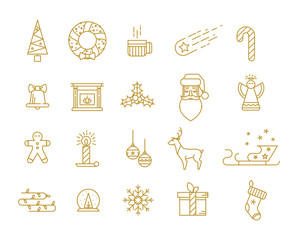 Gold and silver items on the Christmas card. Greeting card style, and a thin line of luxury for the new year 2016