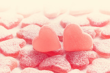 Sugared candy hearts for Valentine's Day