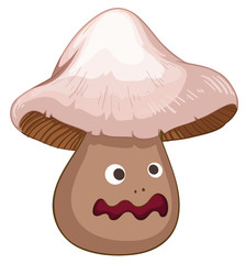 Fresh mushroom with face