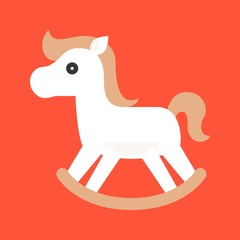 Vector rocking horse icon, flat design