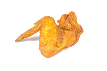 Fried chicken on white background