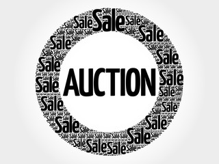 AUCTION words cloud, business concept background