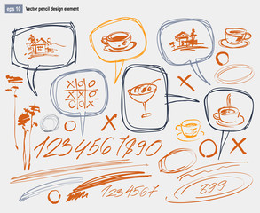 Hand-drawn design elements collection