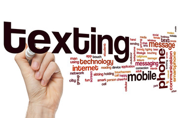 Texting word cloud concept