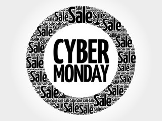 Cyber Monday words cloud, business concept background