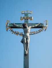Crucifixion of Jesus Christ on a background of sky