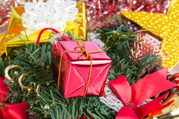 Christmas gift box with decoration