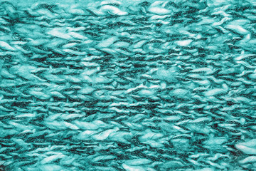 Cyan / Aqua melange fluffy woven thread sweater or scarf as a ba