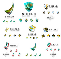 Fototapeta na wymiar Set of company logotype branding designs, shield protection concept icons