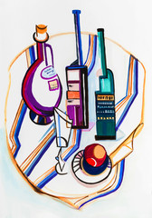 Still life with bottles