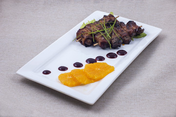 meat grilled with  orange