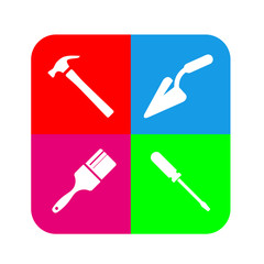 Icono plano herramientas varios colores #5