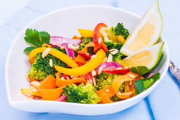 Vegetables healthy salad plate.Detox, dieting food concept.
