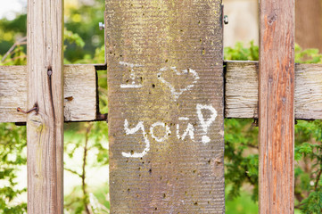 I love you - Steinpfosten und Holzzaun - Ich liebe Dich