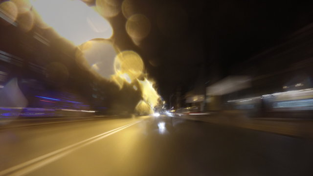 Night city time lapse driving. 