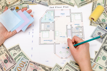 sketch drawing of apartment, floor plan