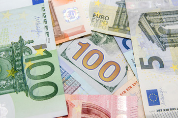 Lot of dollars and euros