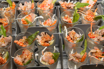 food coktail with spicy sauce