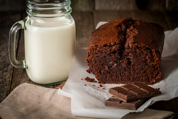 Chocolate-banana Loaf cake on paper