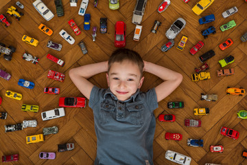 Boy and toy car

