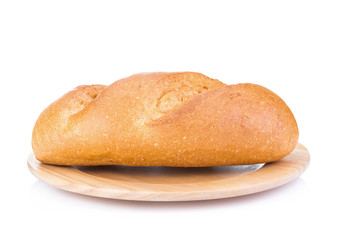 Tradtional homemade bread on white background