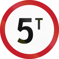 Road sign in the Philippines - Weight restriction road sign in the Philippines