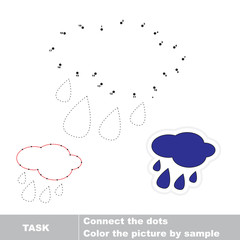 Rain to be traced. Vector numbers game. 