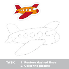Airplane to be traced. Vector trace game.