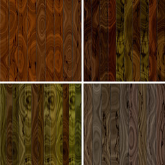 Set of brown wooden fence seamless texture or background