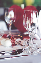 Tischdekoration, romantisch