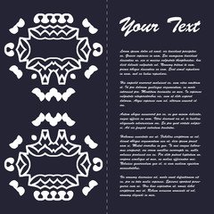 Vintage style brochure template design with modern art eastern elements and ornament, pages layouts in color, classic colors and creative solutions for design and decoration - postcard, menus and more