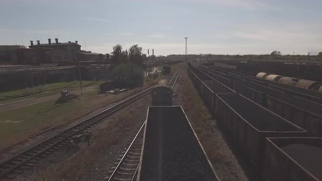 Aerial view of industrial infrastructure, at the Coke production.